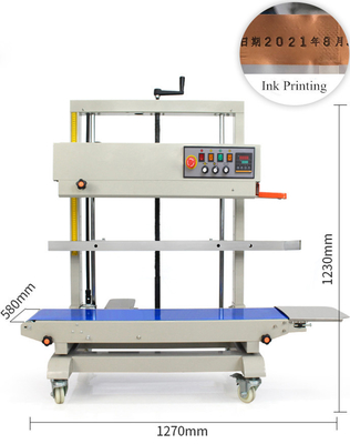 1243*580*1228mm FR-1100V Máquina de sellado de banda continua vertical para bolsas de plástico para alimentos