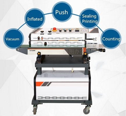 85 kg LF1080 Máquina de sellado de banda continua comercial con sellador de vacío 220V / 50HZ