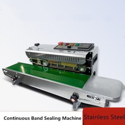 Máquina de sellado de banda continua horizontal con engranaje de hierro y rango de temperatura de 0 a 300 °C