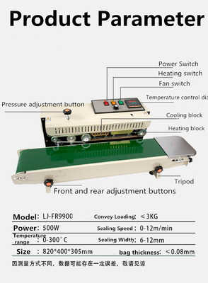 Actualizar el control de temperatura de acero inoxidable automático de la banda continua de sellador de la máquina