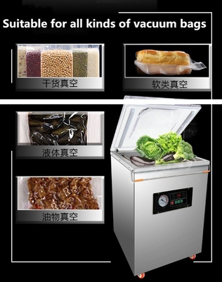 Máquina de embalaje de carne con bomba de vacío de 900W con tamaño de cámara L380*W400*H140mm