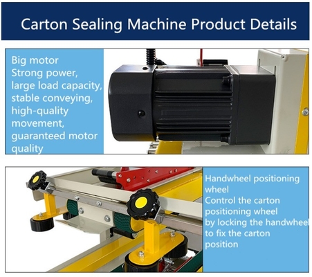 Sellador profesional de cajas de cartón comercial con altura ajustable y movimiento del caster