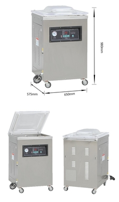 Máquina de embalaje industrial de vacío de cámara única de acero inoxidable con 2 barras de sellado