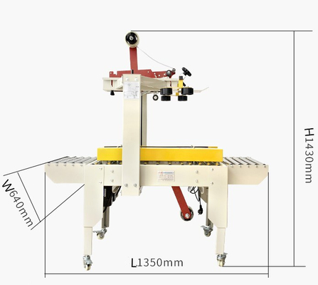 Caja de cartón de cinta adhesiva semiautomática de 220V/50HZ con accionamiento izquierdo y derecho