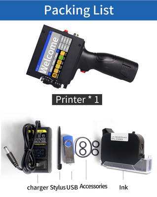 Máquina de impresión industrial de inyección de tinta para impresora TIJ de 16,8 V