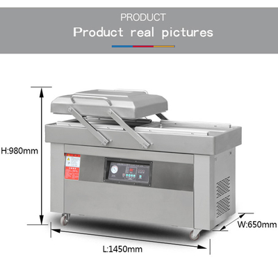 1450*650*980 Sellador de vacío de doble cámara para la máquina automática de embalaje de alimentos a vacío