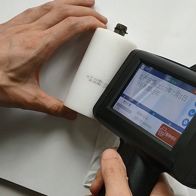 Arma de impresión portátil de código QR multilingüe de un solo color para bolsas textiles de vidrio de botella