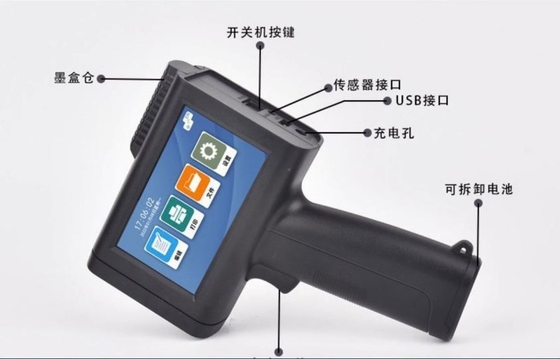 Impresora de inyección de tinta portátil industrial semiautomática para codificación de números de lote de código QR de fecha