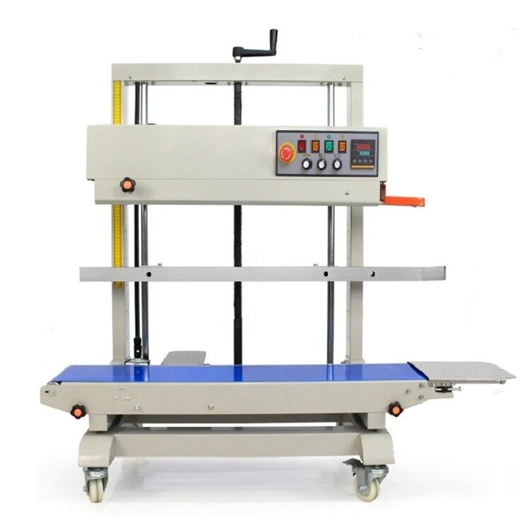 FR-1200V Máquina de sellado continuo de bolsas verticales con accionamiento eléctrico para bolsas de PE y bolsas gruesas