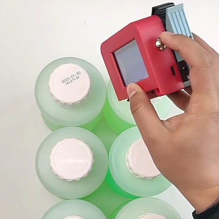 Máquina de impresión de botellas de inyección de tinta portátil para 12 mm de altura de impresión y 240 * 120 * 97 mm