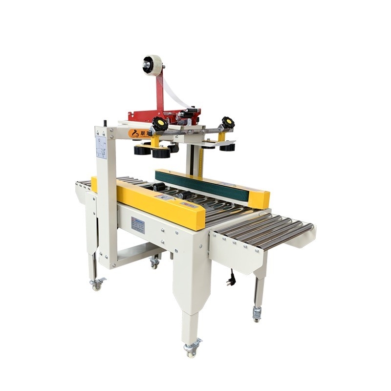 Caja de cartón de cinta adhesiva semiautomática de 220V/50HZ con accionamiento izquierdo y derecho