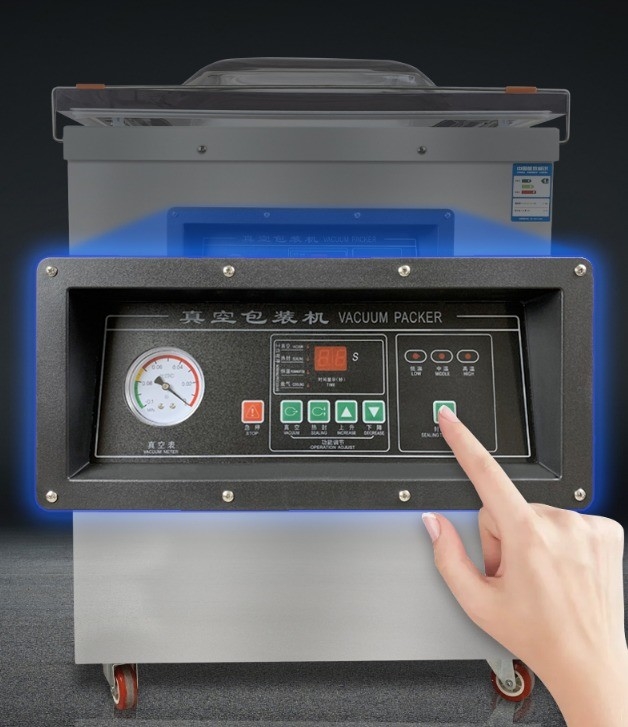 Sellador de vacío vertical para frutas Arroz Carne y pescado Acero inoxidable de grado comercial