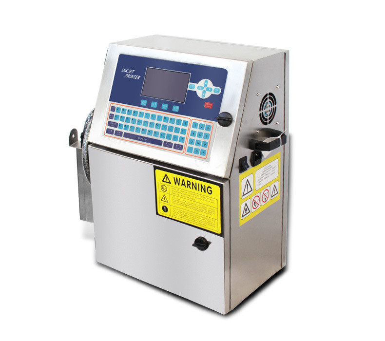 28 KG Cij Impresora de inyección de tinta en línea y máquina de estampado de fecha de caducidad para impresión de 1-4 líneas