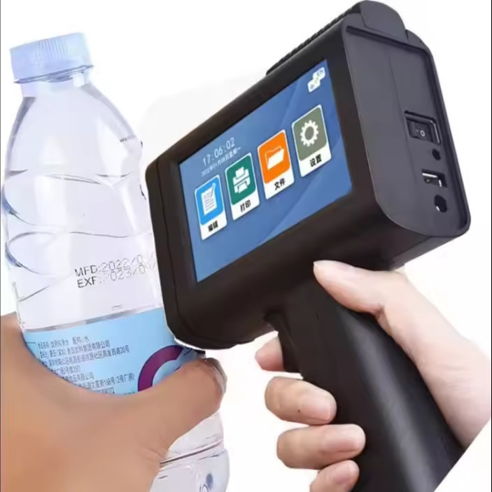 Impresora de inyección de tinta portátil industrial semiautomática para codificación de números de lote de código QR de fecha