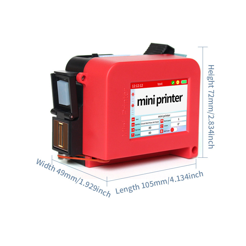 Máquina de codificación de lotes de inyección de tinta mini con impresión de 600DPI y diseño portátil